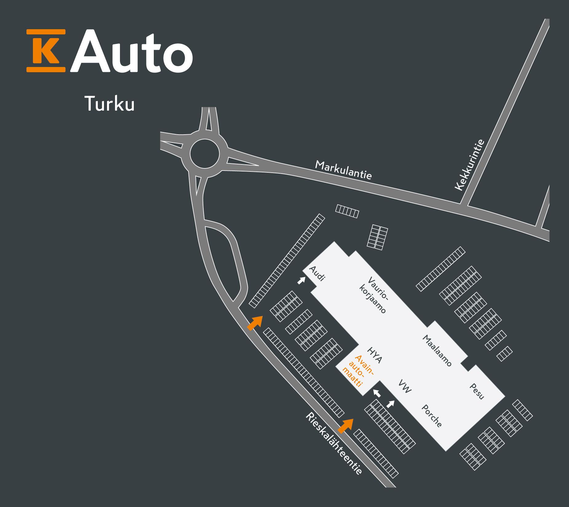 K-Auto Turku - Avainautomaatti kartta